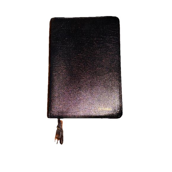 NIV Large Print Thinline Bible 1996 Black Bonded Leather Damaged Ribbon - Picture 1 of 15